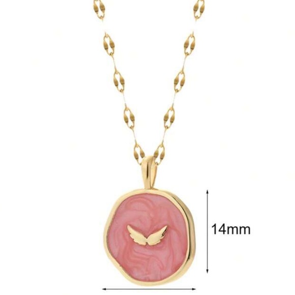 Jewelry - NWT Stainless Steel Gold Wings Charm Necklace